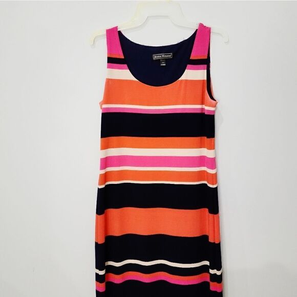 3/$30 JESSICA HOWARD Maxi Stripped Dress Side Slit - Picture 4 of 10
